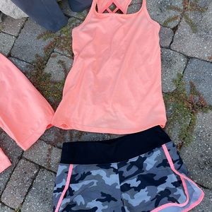 3 Piece Tank, Camo Shorts, Biker Short